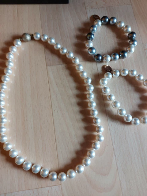 RITA PFEFFINGER SET PERLEN-MUSCHEL MCOLOR KETTE & 2x ARMBAND