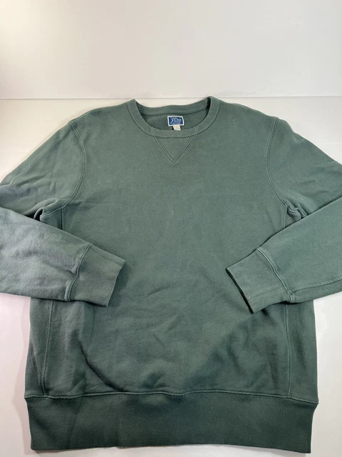 J CREW KNIT GOODS Mens LRG Green Pullover Heavyweight Sweatshirt 44”c EUC!