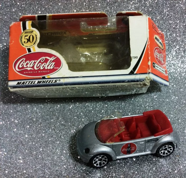 Coca Cola Macchinetta Mattel Weels Match Box Vw Concept 1 Beetle Convertible