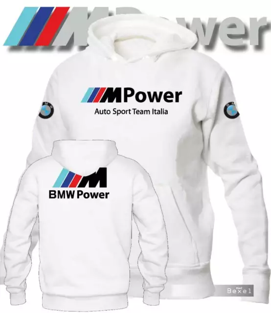 Felpa Hoodie Printed Bmw Mpower Auto Sport Team Italia Per Fans Bmw  Col. B