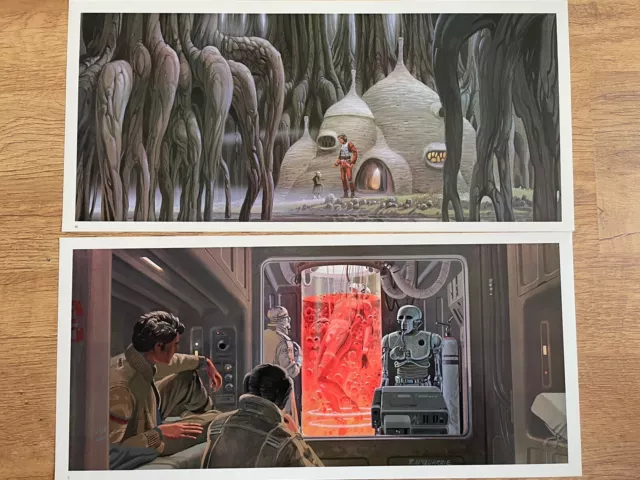 1980 First Edition Concept Star Wars Artwork Prints . Large 55x25cm For Diorama?