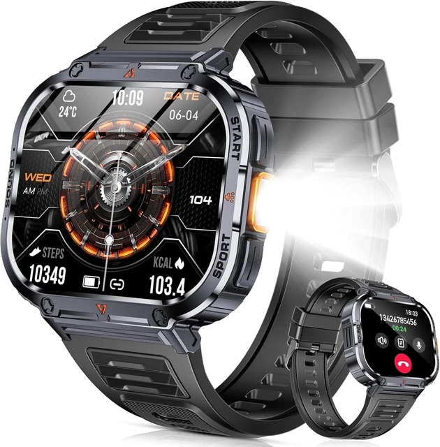 Wokex - Orologio Intelligente Da Uomo Con Cinturino In Acciaio, Frequenza Cardiaca, Sport