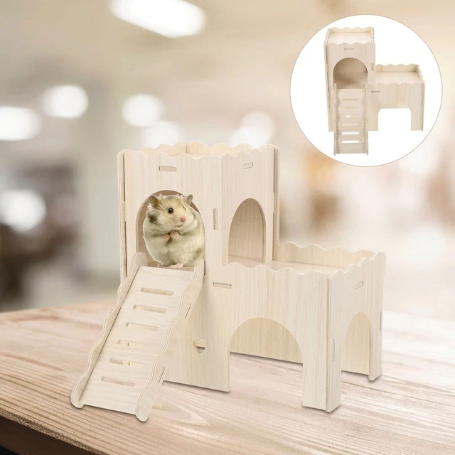 Hamster Storage Hiding Places With Scratching Post Reference: Guinea Pig Hideout Wooden Ladder Platform Hamster Hiding Place Cage
