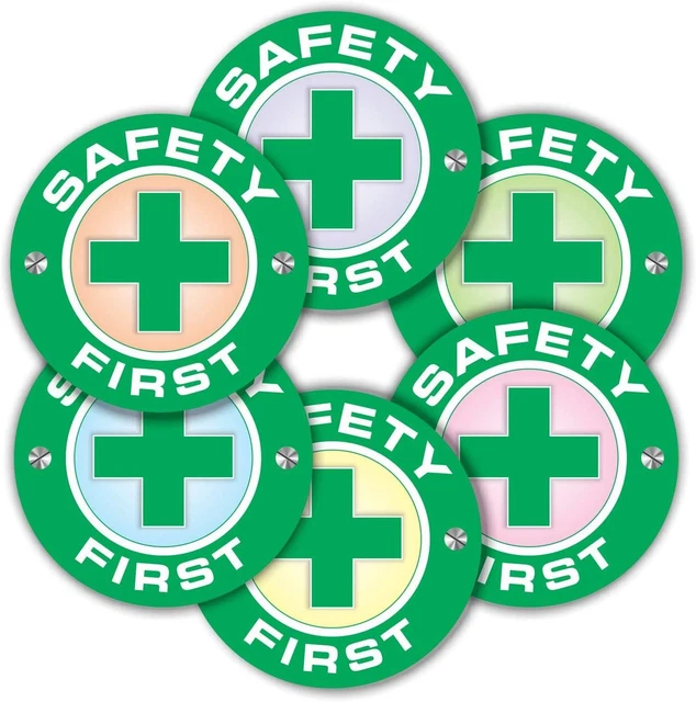 Safety First Stickers - (Pack of 120) 2" Inch - Self Adhesive,