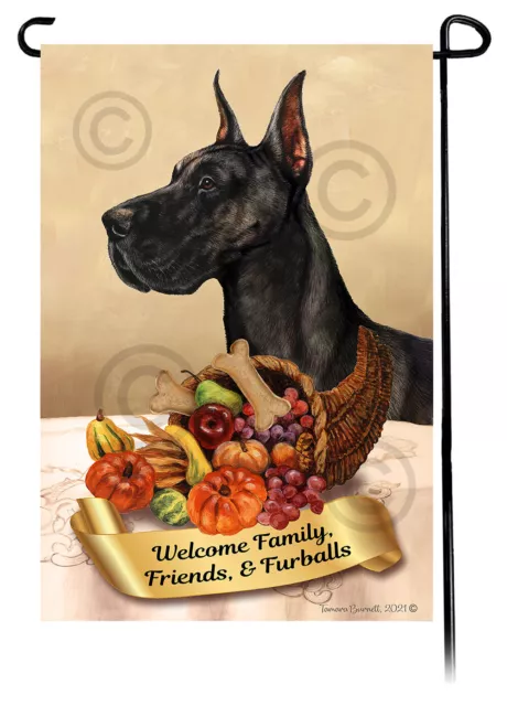 Great Dane Thanksgiving Garden Flag