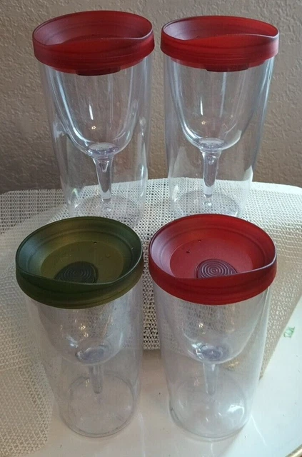 Set of 4 Vino2go Insulated Double Wall Acrylic Wine Goblet
