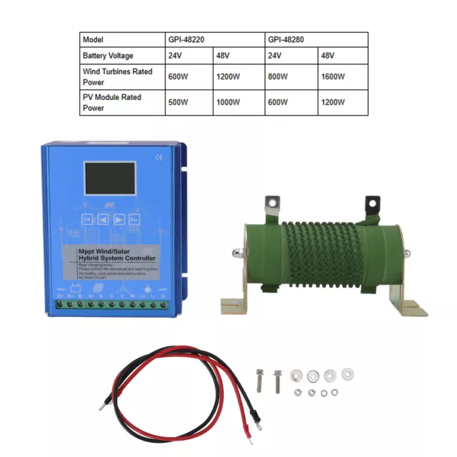 24V/48V MPPT Wind Solar Charge Controller 1600W Regulator W/ Dump-load