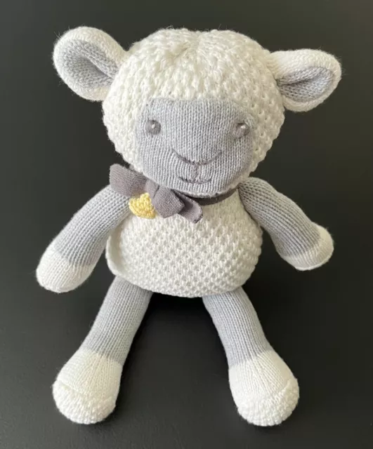 Zubels Baby Lamb 14" Knitted Plush Gray White Knit Stuffed Doll Toy Lovey 2017