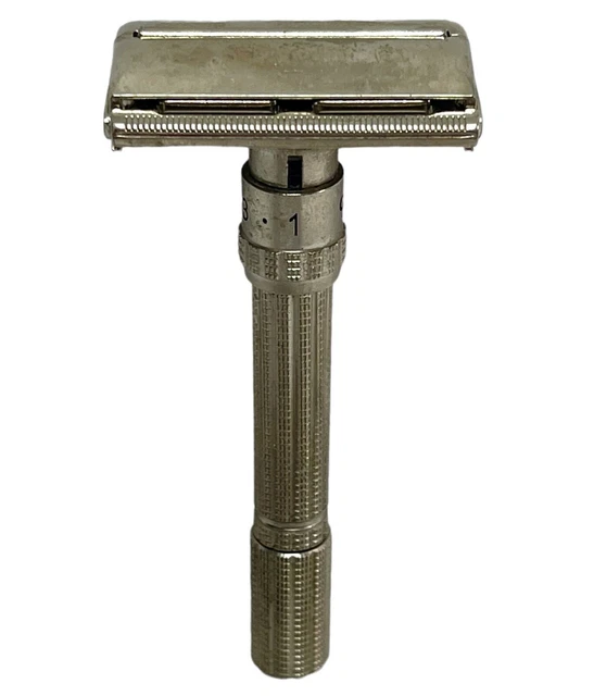 Vintage Gillette Slim Adjustable Safety Razor Made USA Twist to Open Razor Head