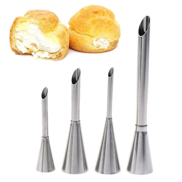 4 pz Ugelli Puff Eclair Cupcake Riempimento Tubo Pasticceria Siringa Crema Tubi