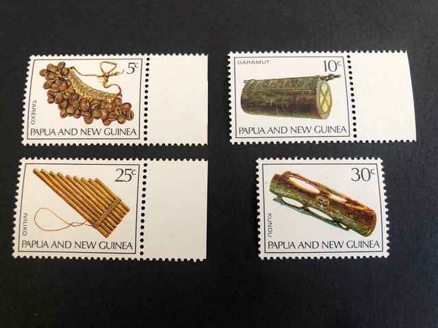 PAPUA NEW GUINEA Stamps 1969 Musical Instruments Set (4) MUH / MNH $2. ...