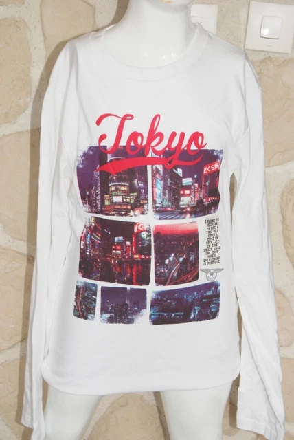 T-shirt Manches Longues Noir Pour Garçon 14 Ans - Marque Aéropilote, NEUF Avec étiquette