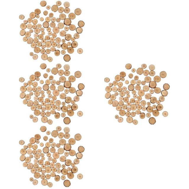 400 unidades discos de madera natural de 1,5-3 cm, discos de madera rústicos redondos inacabados