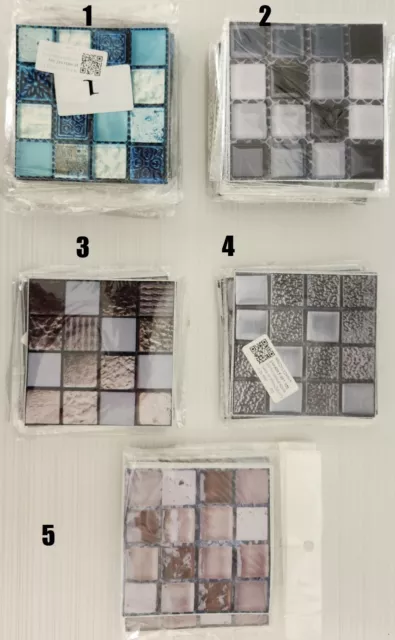 10 Mosaicos 3D Autoadhesivos, e Impemeables para Pared.Azulejos para Decoracion