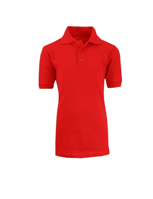 DDI 2290534 Boy&apos;s Red School Uniform Short Sleeve Polo Shirt - Size 4-7 Cas
