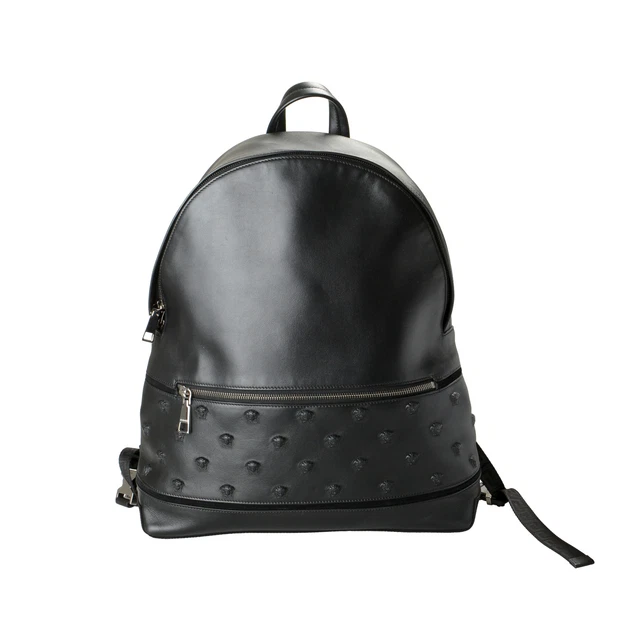 Versace Unisex Black Leather Large Backpack Bag Versace Unisex Black Leather Large Backpack Bag