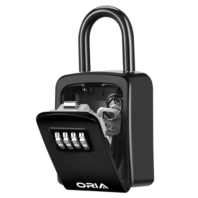 Key Lock Box Wall Mounted 4 Digit Combination Weatherproof Indoor Outdoor Holder
