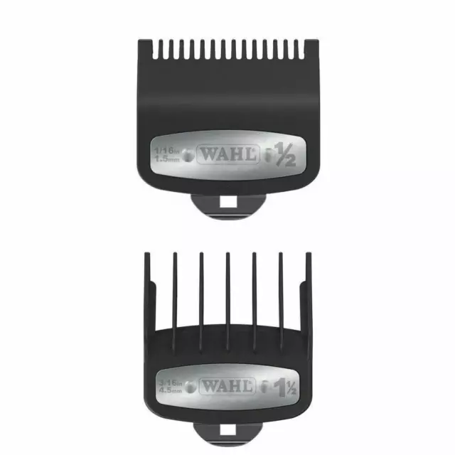Wahl Premium Clipper Cutting Guides Guards Metal Clip 2pc Set  #1/2 & #1 1/2