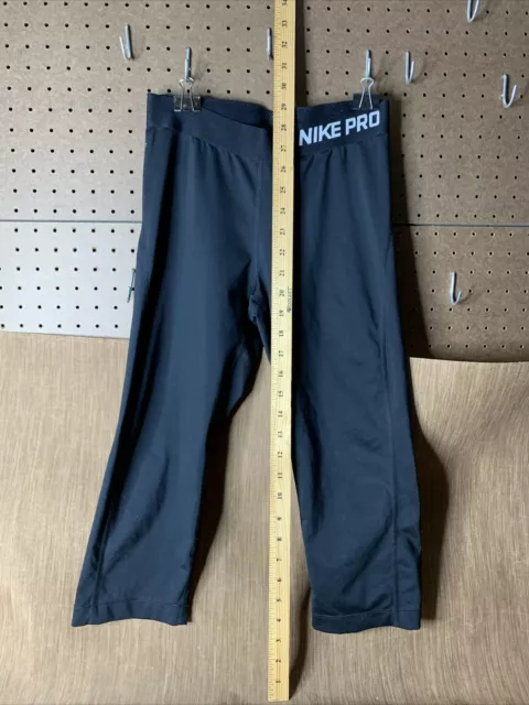 Nike Pro Dri Fit Capri Leggings Womens Black Workout Stretch Pants Size Medium