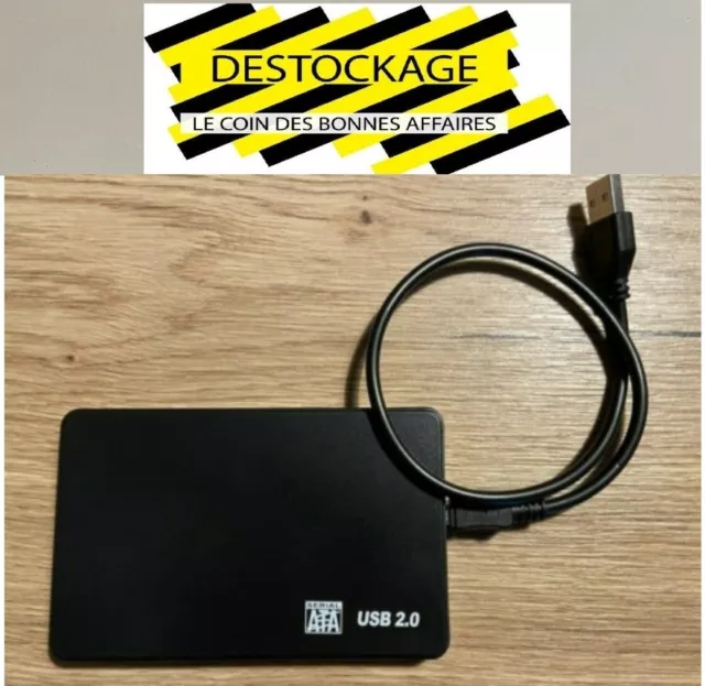 Déstockage Disque dur externe 750 Go avec cable USB 2 , 3 Gbits/s couleur noir