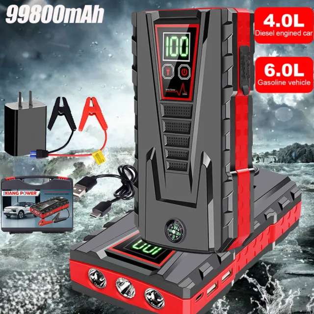 5000A 99800mAh Car Jump Starter Booster Jumper Box Power Bank Battery Charger