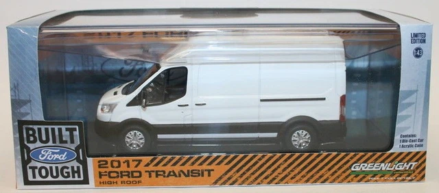 LE Greenlight FORD TRANSIT 2017 EXTENDED VAN High Roof BLACK...