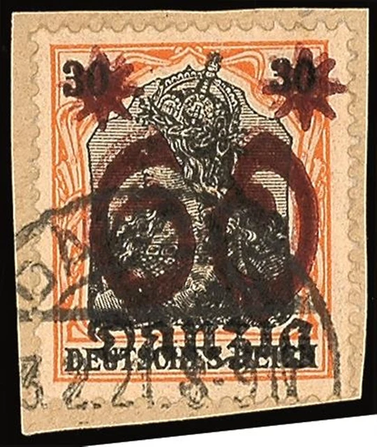 7642) Danzig 19DDII Briefstück Doppelaufdruck sign. Infla Berlin/Kniep BPP 200,-