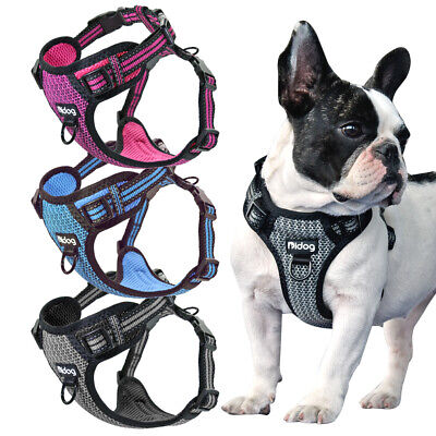 Reflective No Pull Front Leading Dog Harness Chest Vest for French Bulldog S-XL