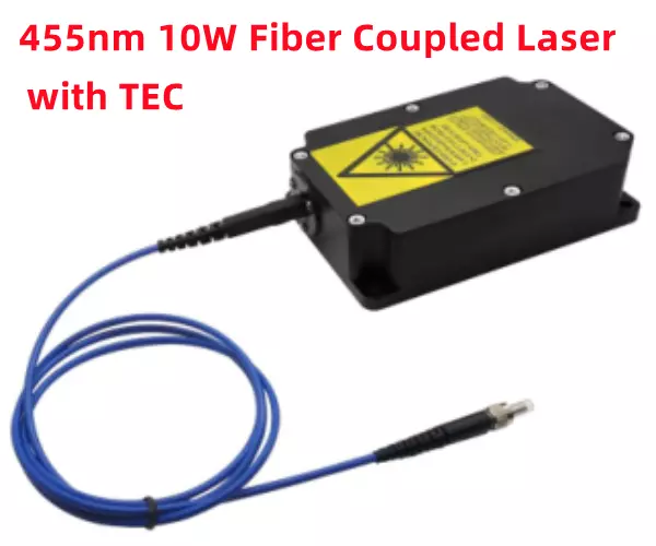 455nm 10W Blue Diode Laser Multi Mode Fiber Coupled Laser Built-in TEC Cooling