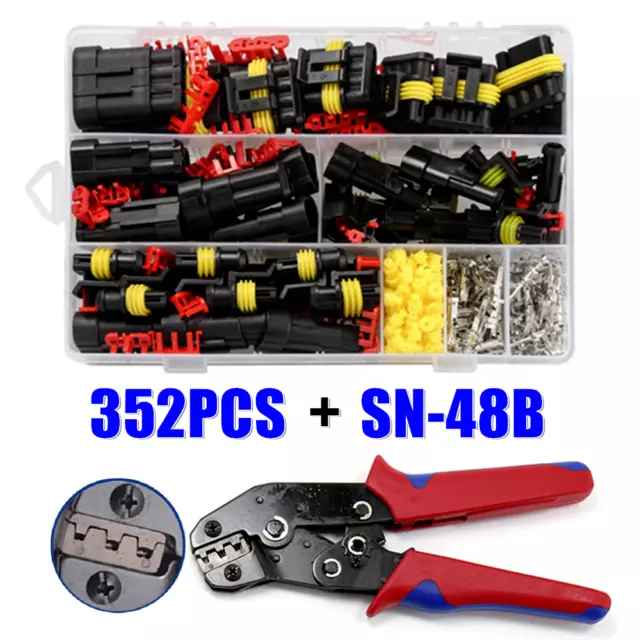 Car Waterproof Electrical Wire Cable Automotive Connector 1-4Pin Way Plug Kit