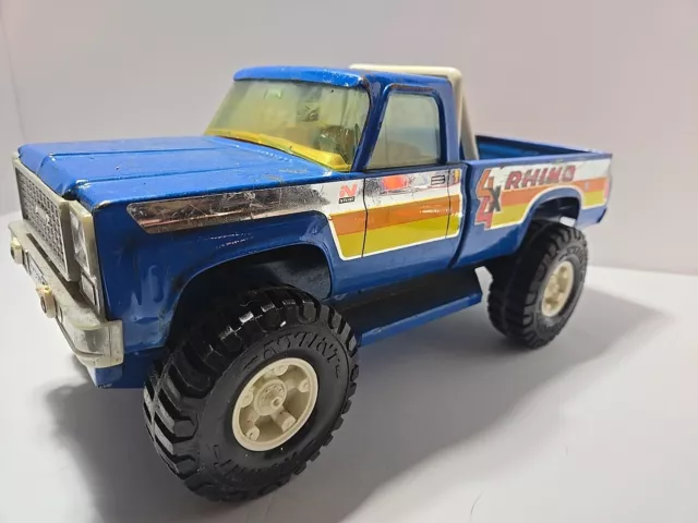 Vintage Nylint RHINO PICKUP Truck Blue Chevy 4X4 Steel Roll Bar USA 1970