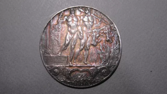 M4FA3) Belle médaille en argent  (??) 1922 TRABAJO banco hipotecario espana