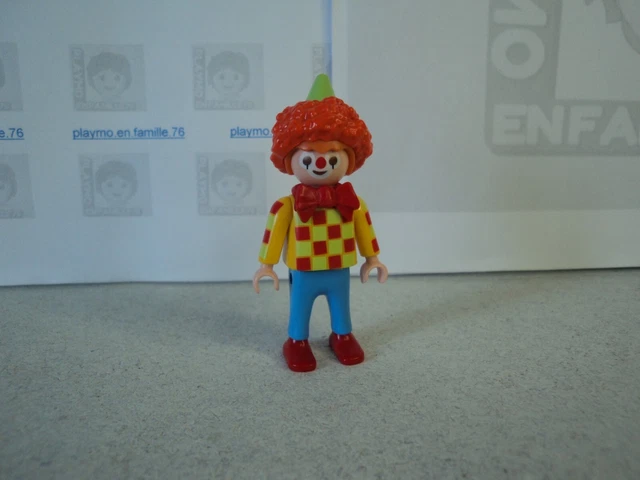 Set Playmobil Vintage Cirque 3319 De 1987 – Clown Vert, Nez Rouge, Accordéon, Complet