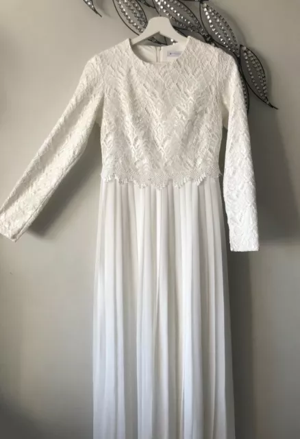 Longue robe blanche NEUVE dentelle mariée - Disponible en taille 38 et 40 