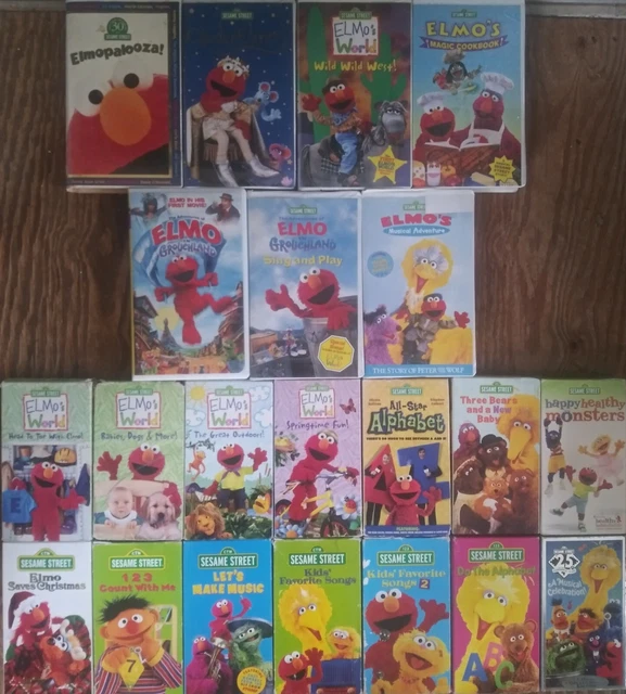 21 SESAME STREET Elmo VHS Tape Lot Happy Healthy Monsters All Star ...