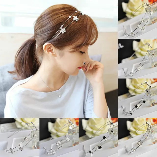 Femme Bandeau Strass Tête Boucle Double Couches Alliage Cheveux Serre-Tête 》