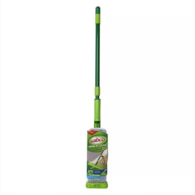 Sabco GN Slide To Wring Flat Adjustable Mop Home Cleaning Hardwood/Ceramic/Vinyl