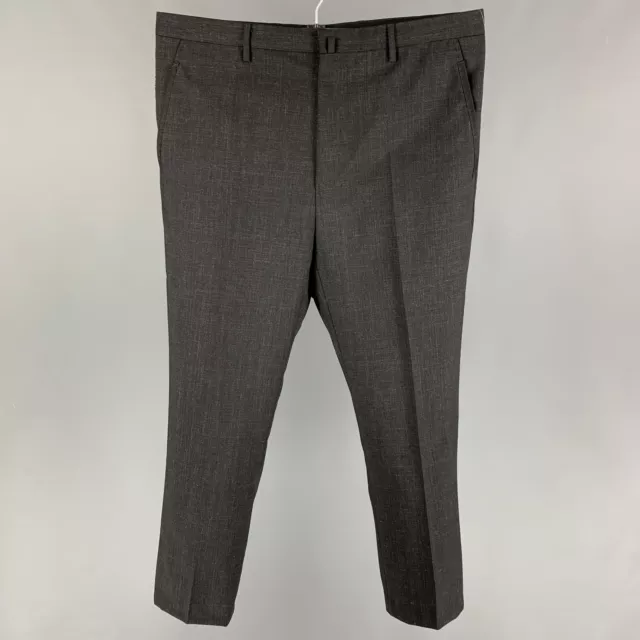 LANVIN Size 34 Charcoal Wool Zip Fly Dress Pants