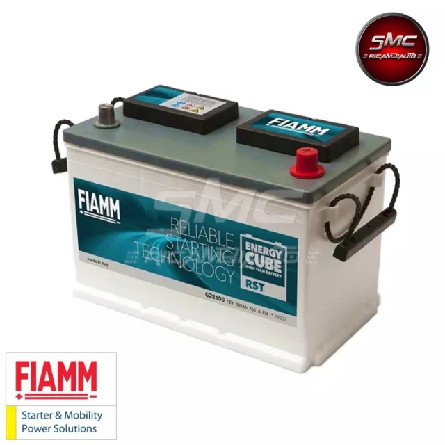 BATTERIA AUTO FIAMM TITANIUM 100Ah 720A EN JEEP CAMPER POLO POSITIVO A DESTRA DX