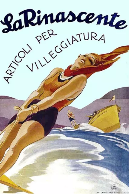 Poster Manifesto Locandina Pubblicitaria d'Epoca Stampa Vintage La Rinascente