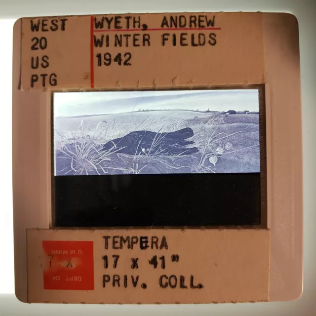Andrew Wyeth Winter Fields 1942 Art 35mm Glass Slide Andrew Wyeth Winter Fields 1942 Art 35mm Glass Slide
