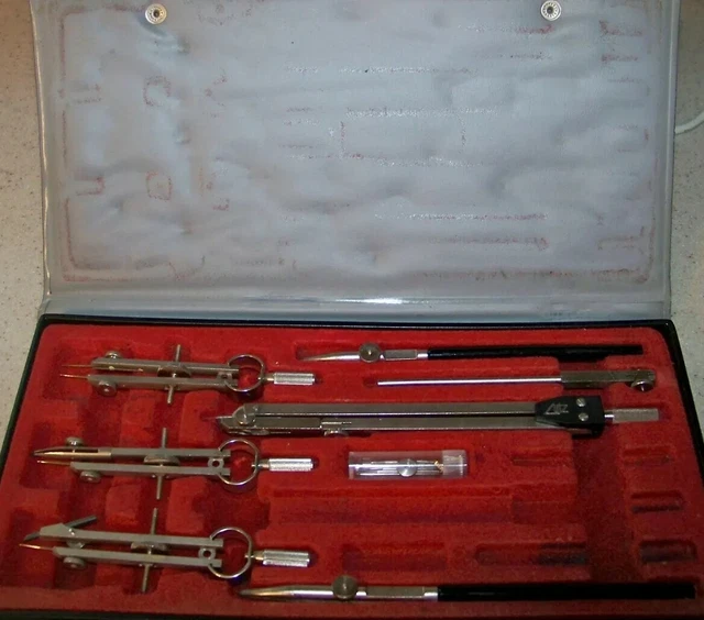 VINTAGE A. LUTZ Co German Made Drafting Tool Set in Original Case 19.