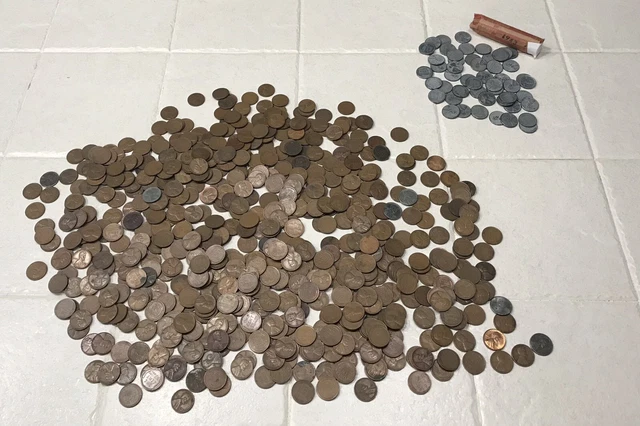 Lincoln Wheat Cent Lot Teens - 1958 P, D, S 14 ROLLS 700 Coins ESTATE FIND Steel