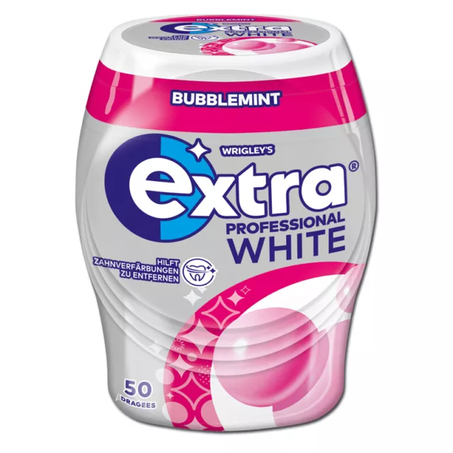 (51,00€/1kg) Wrigleys Extra Professional White Bubblemint, Kaugummi, 70g Dose