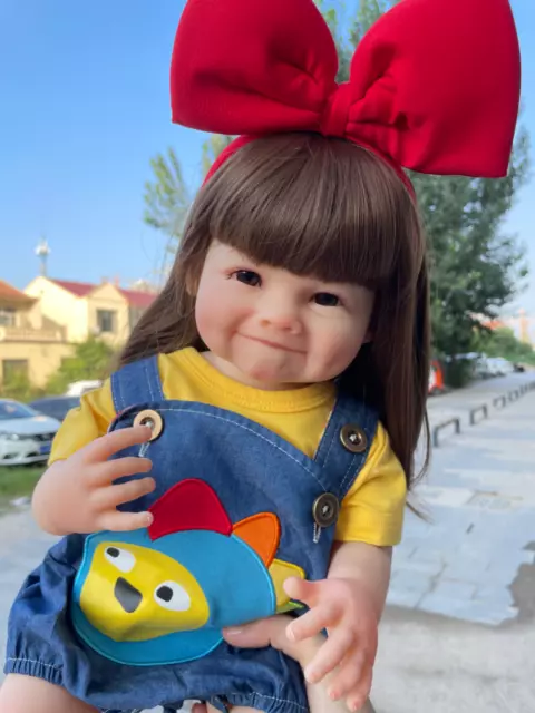 22inch Cute Reborn Toddler Girl Doll Full Body Soft Silicone Vinyl Lifelike Gift