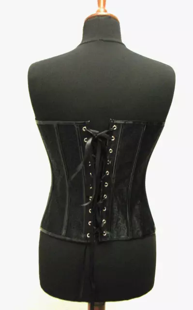 Corsetto broccato e vernice nero corsetto con fibbie ecopelle jacquard gothic 3