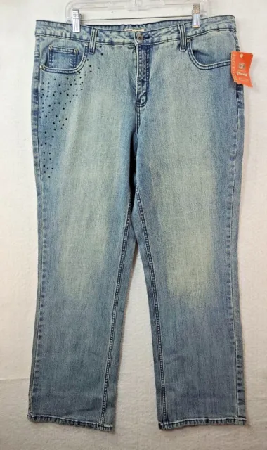 NEW FADED GLORY Womens 20W Stretch Denim Blue Jeans NWT $19.79