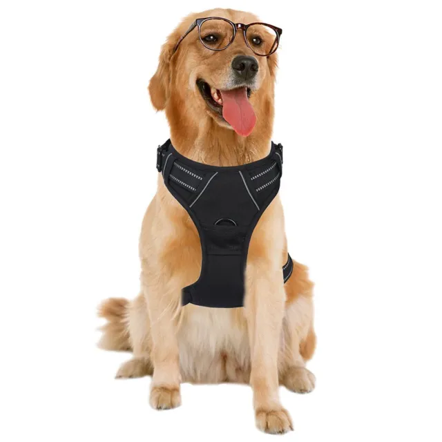 Dog Harness No-Pull Pet Harness Adjustable Outdoor Pet Vest 3M Reflective Oxford