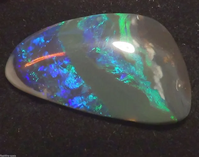 17,36ct Gigantesques Double : Gemme Noir Opale Bleu Vert Flash Video