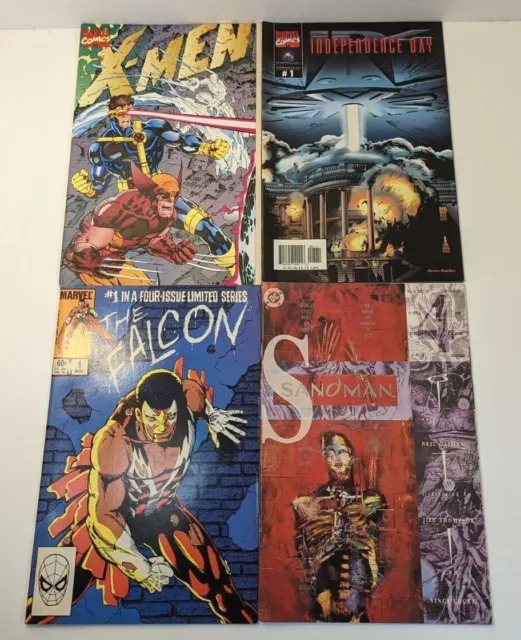 Mixed Comic Lot (Vol 1 No 1, X-Men, Independence Day, Falcon, Sandman 44) Marvel